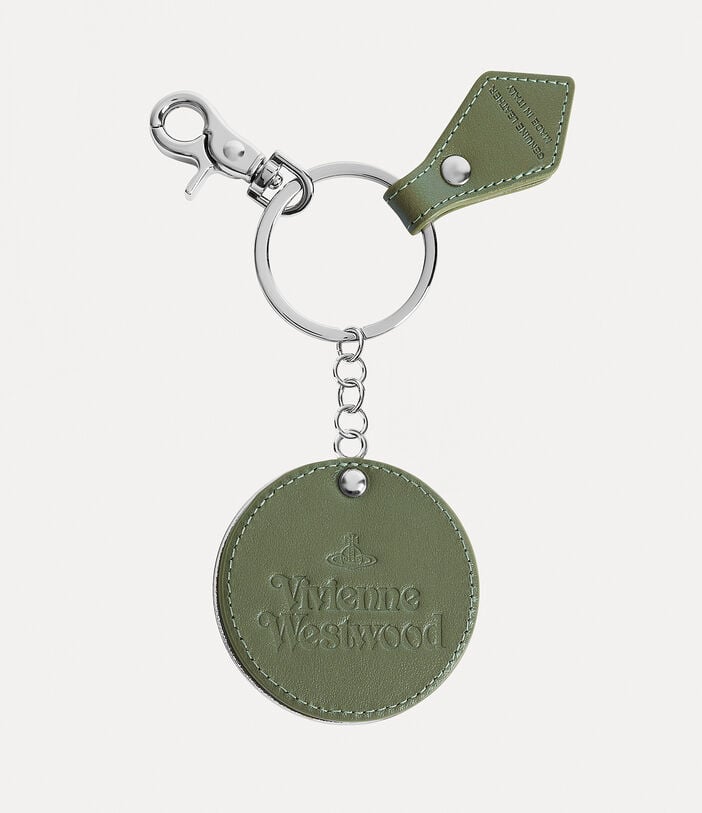 Vivienne Westwood PEARLISED LEATHER THIN LINE ORB MIRROR KEYRING